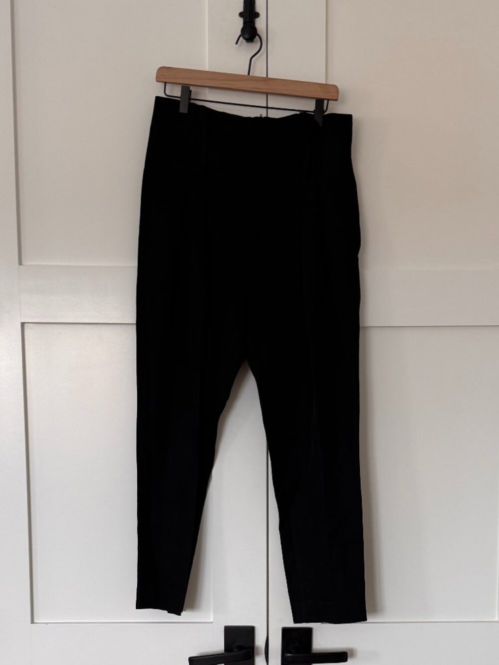 IRO Paris Black High Waist Belted Tapered Pants FR 40 US 8
